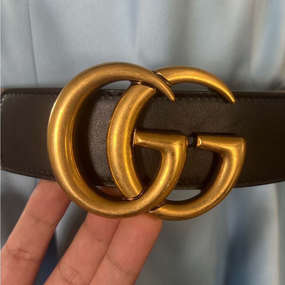 Gucci Black and Gold Belt - Picture 3 of 6